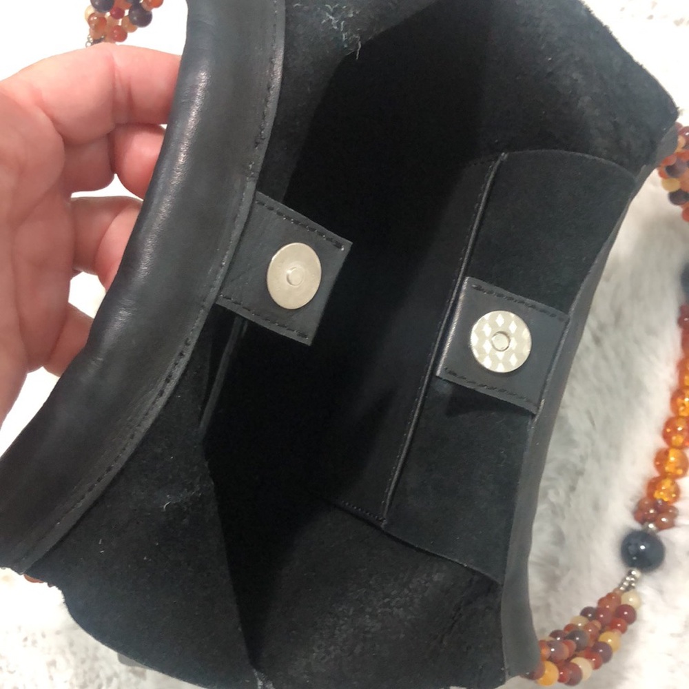 Handcrafted Natural full grain leather beaded purse - Picture 7 of 13